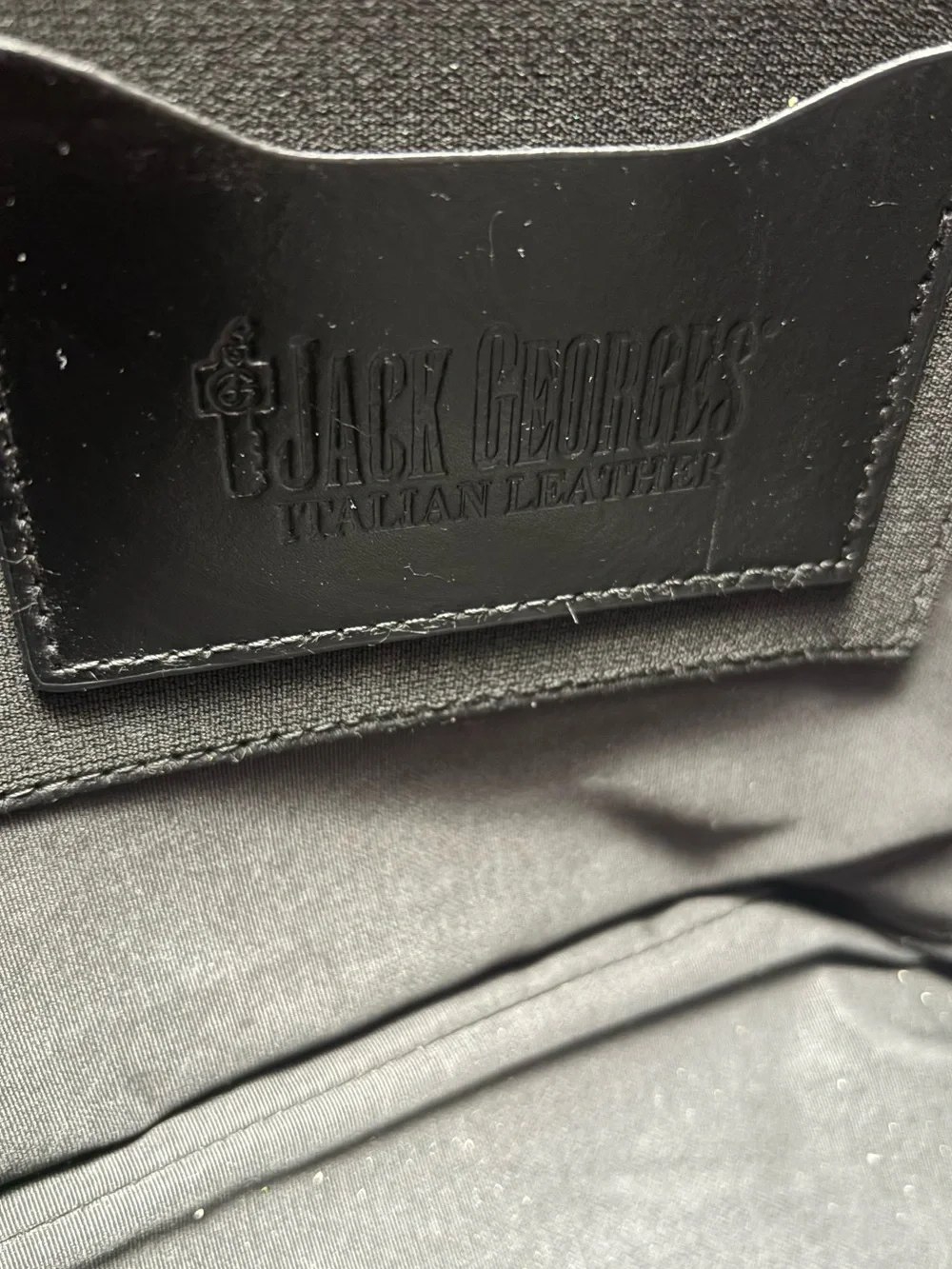 Jack Georges Black Italian Leather Tote Bag Structured Work Laptop Purse
